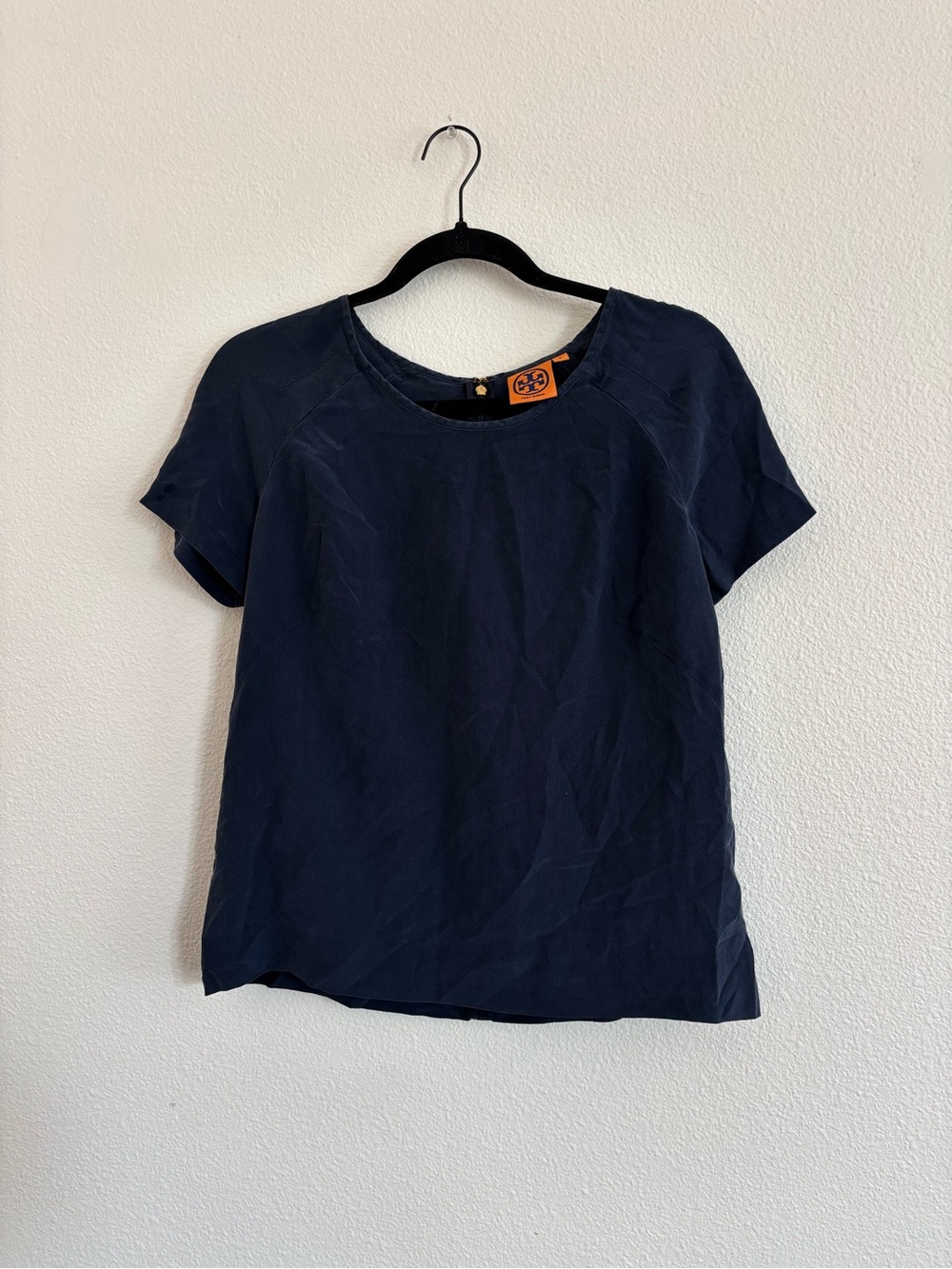 Tory Burch 100% silk short sleeve top size 8